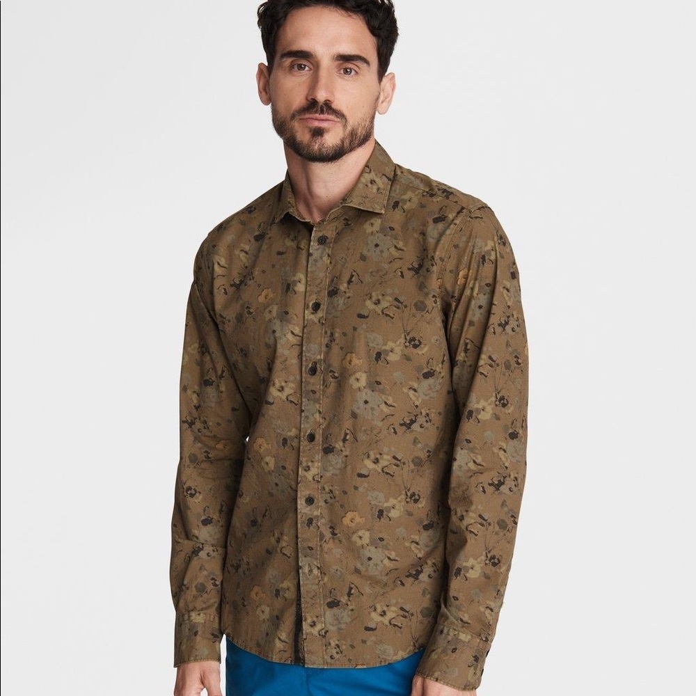 NWOT Rag & Bone Pursuit Rove Cotton Shirt Army Floral